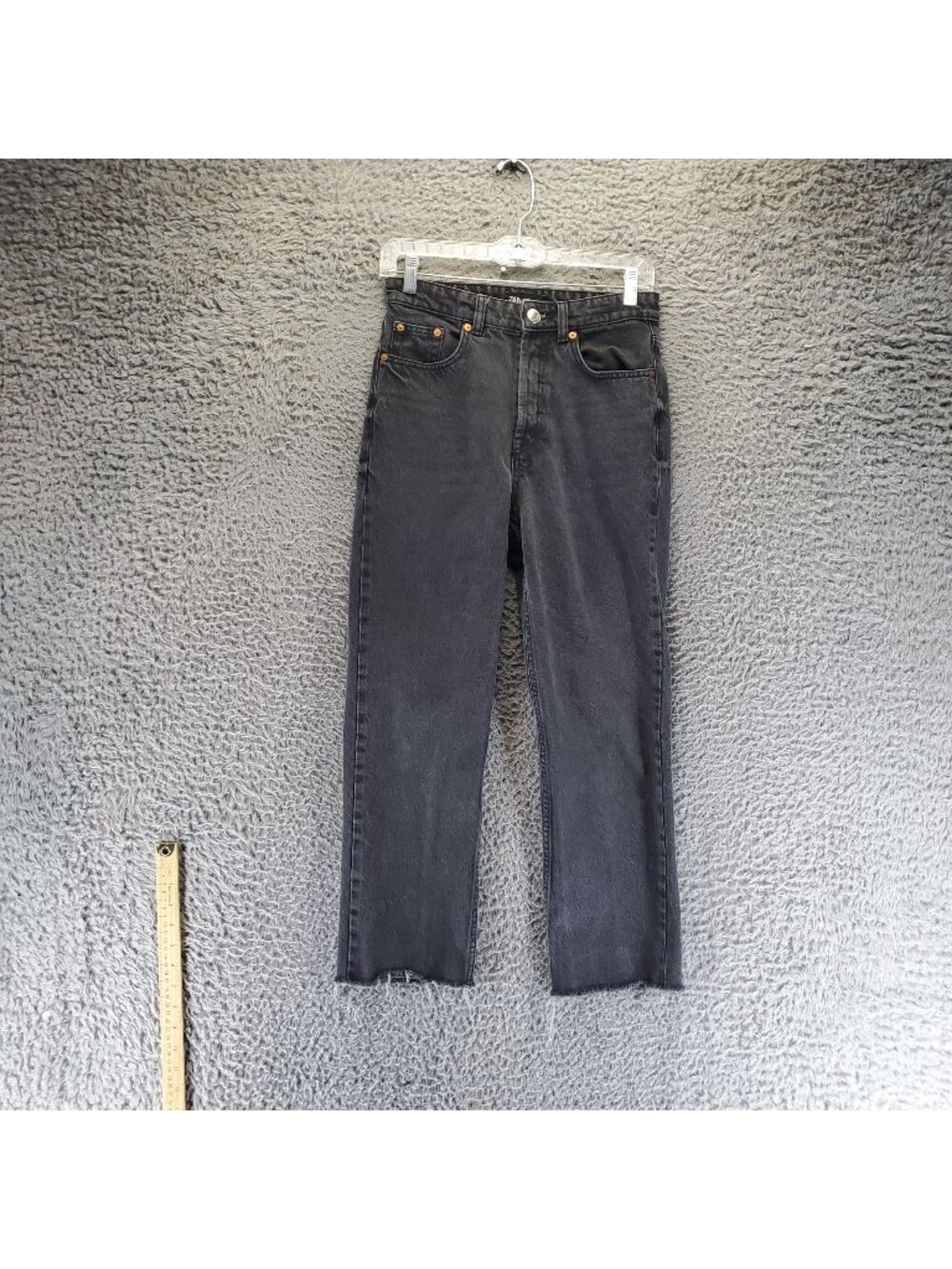 Zara Jeans Womens Size 4 Black Ecological Cotton Straight Leg Denim *Read*